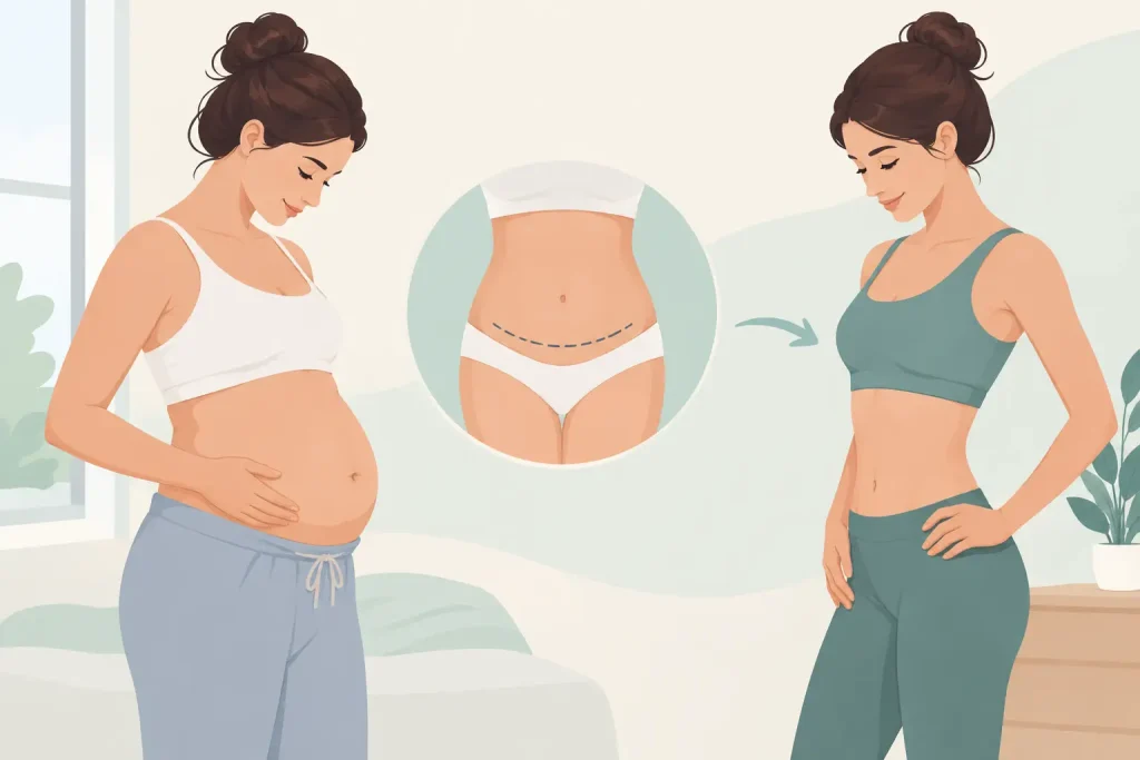Abdominoplastia después del embarazo y recuperación